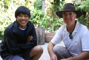 Mr Watchara Lewpongsawat, who sponsored our stay by the Mekong, with Gavin