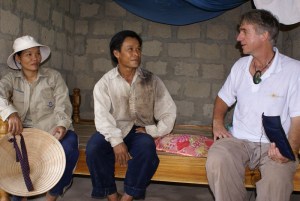 Mrs Nguyen Thi Quyet and her brother Mr Pham Dung with Gavin … very hot even inside