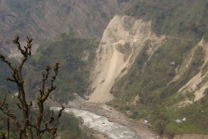 Road building near Bahundanda, in an area already affected by deforestation and landslides